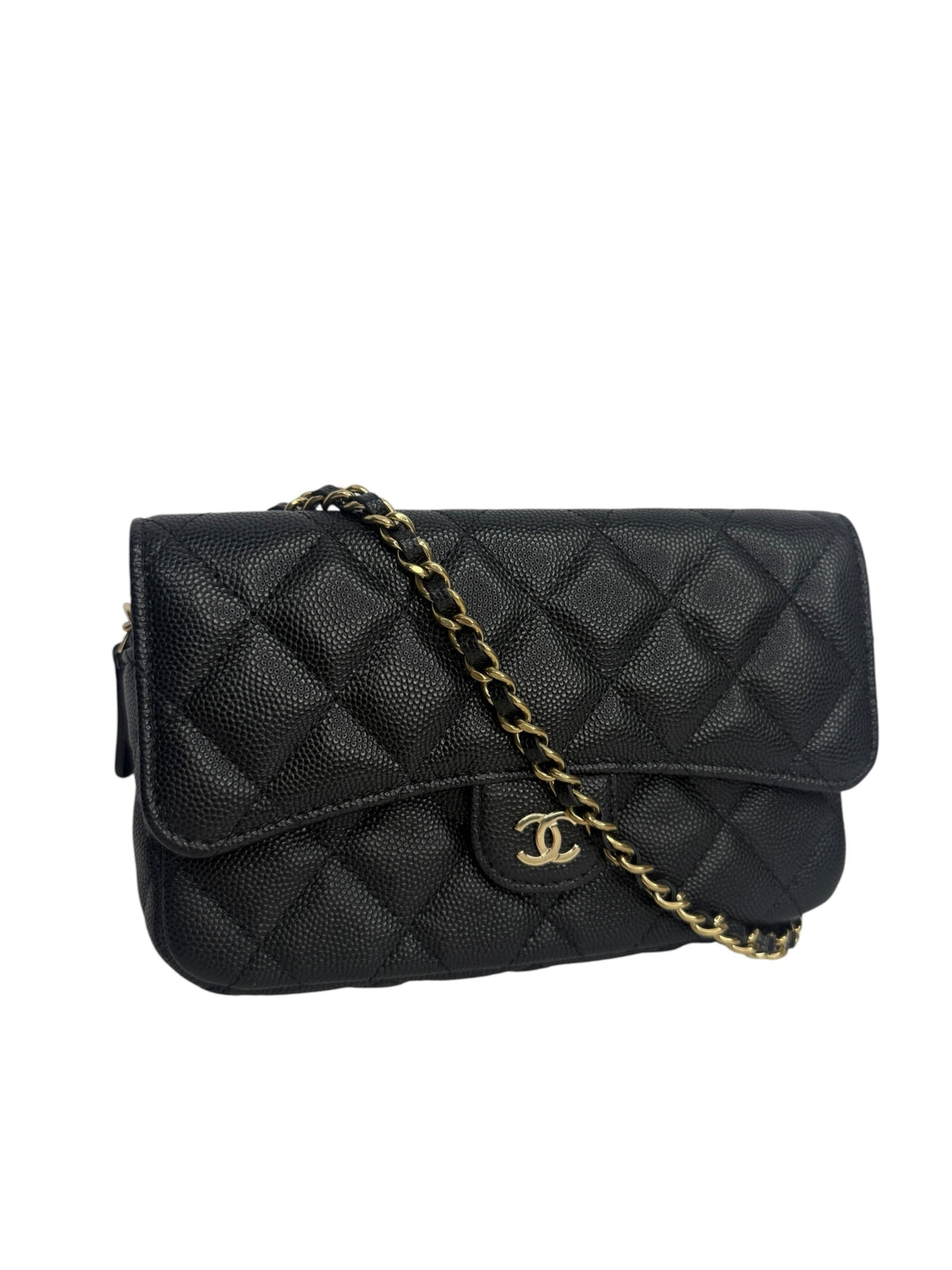 Chanel Black Caviar WOC GHW T9159