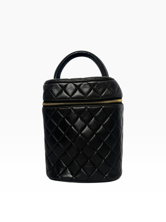 Chanel Top Handle Cosmetic Case Black High Top