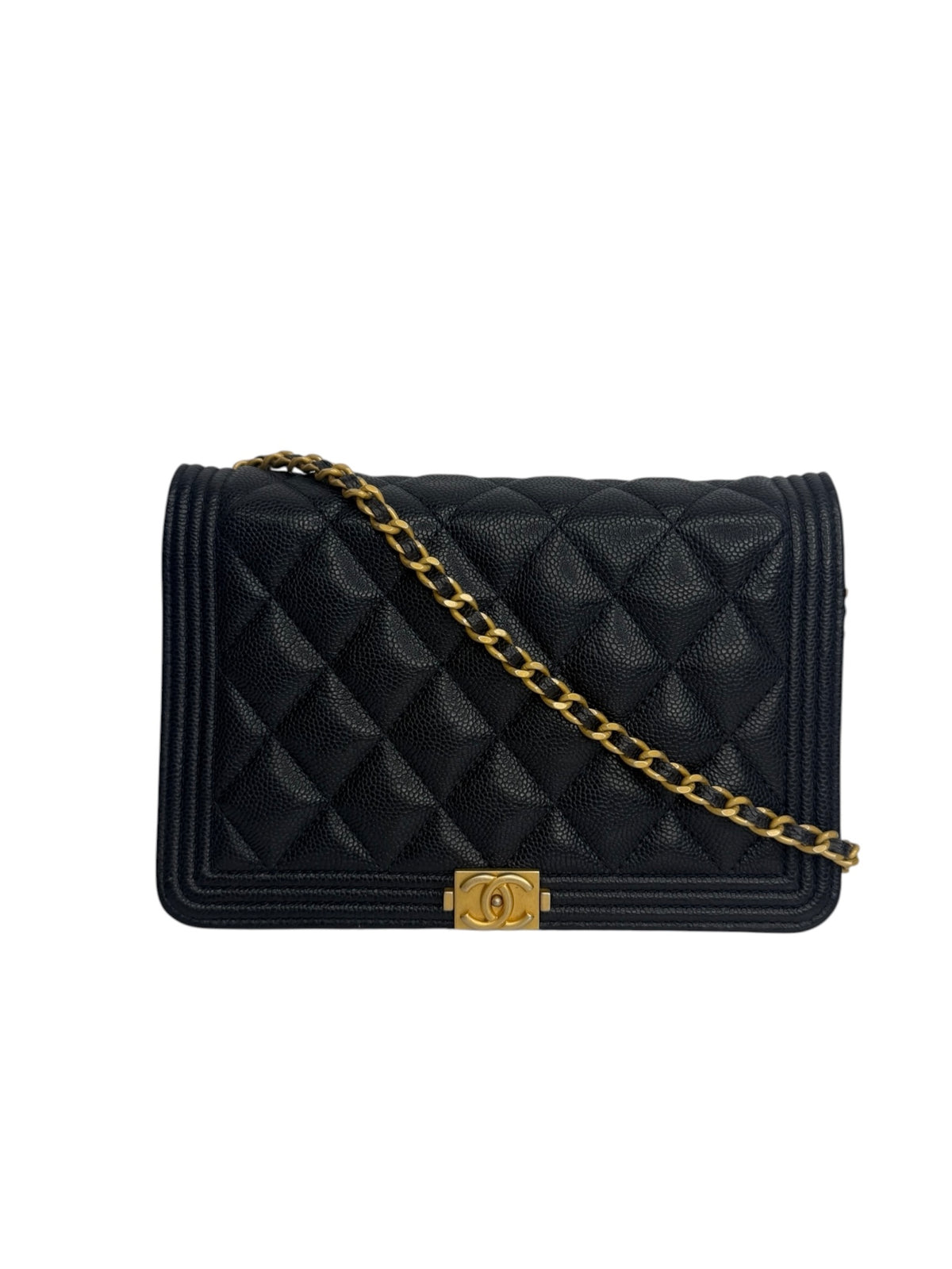 Chanel Navy Caviar WOC GHW T9166