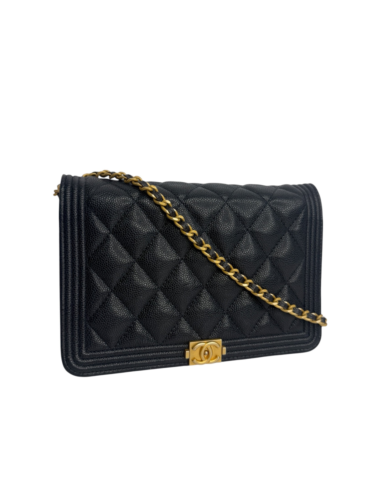 Chanel Navy Caviar WOC GHW T9166