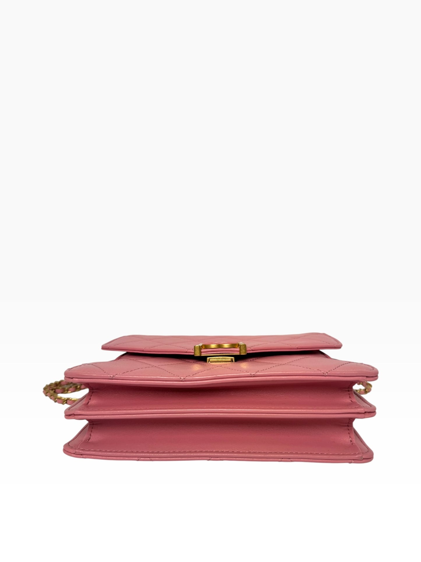 Chanel pink square buckle top Handle Crossbody Flap