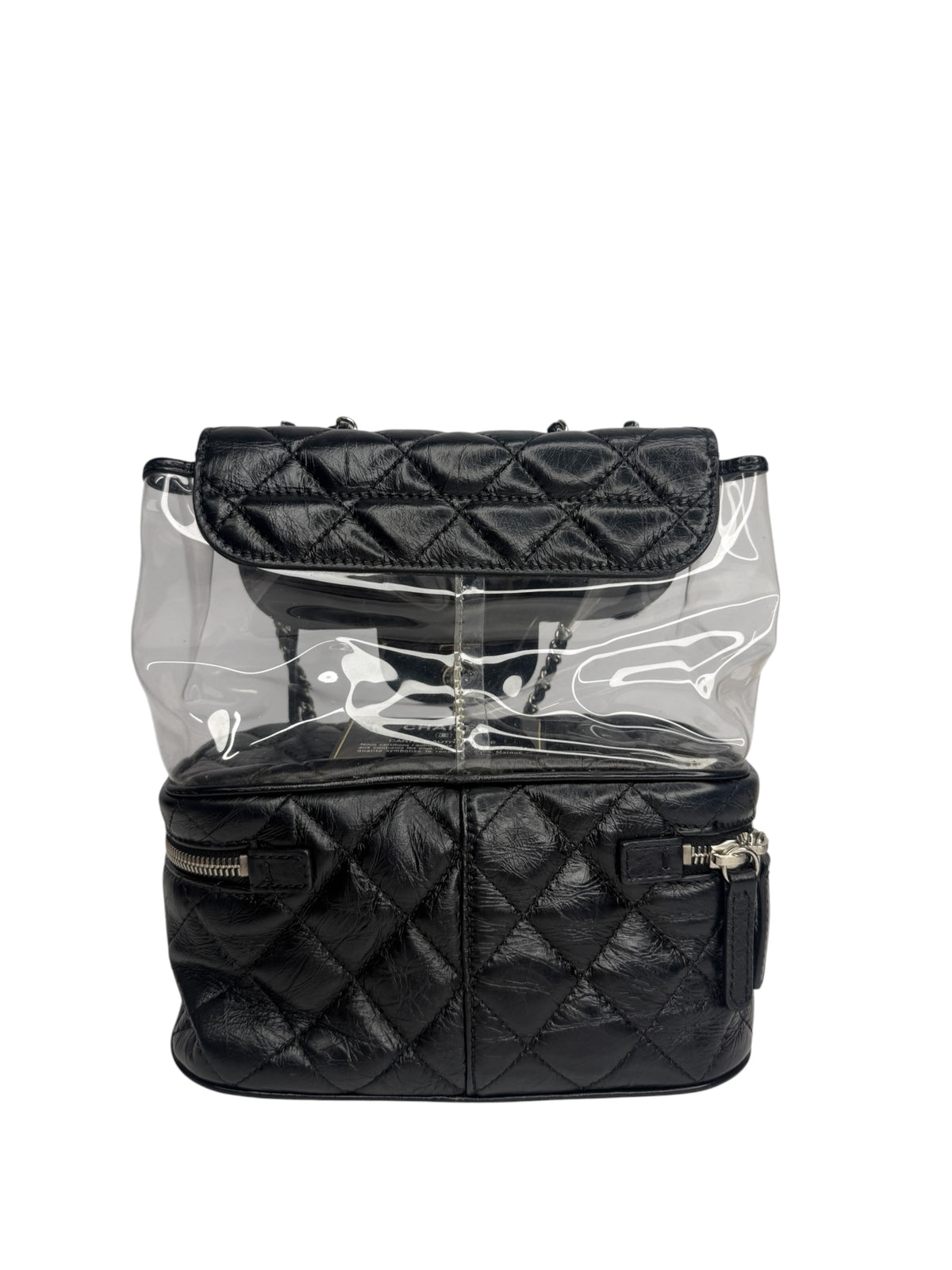 Chanel Black Crumpled Calfskin PVC Aquarium Shoulder T9167
