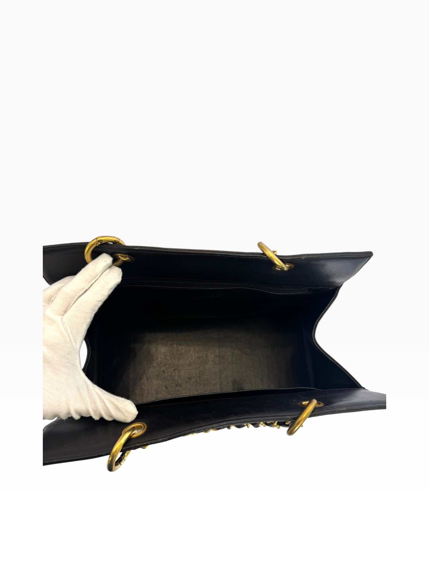 Chanel Vintage GST Black Gold Hardware Grand Shopping Tote