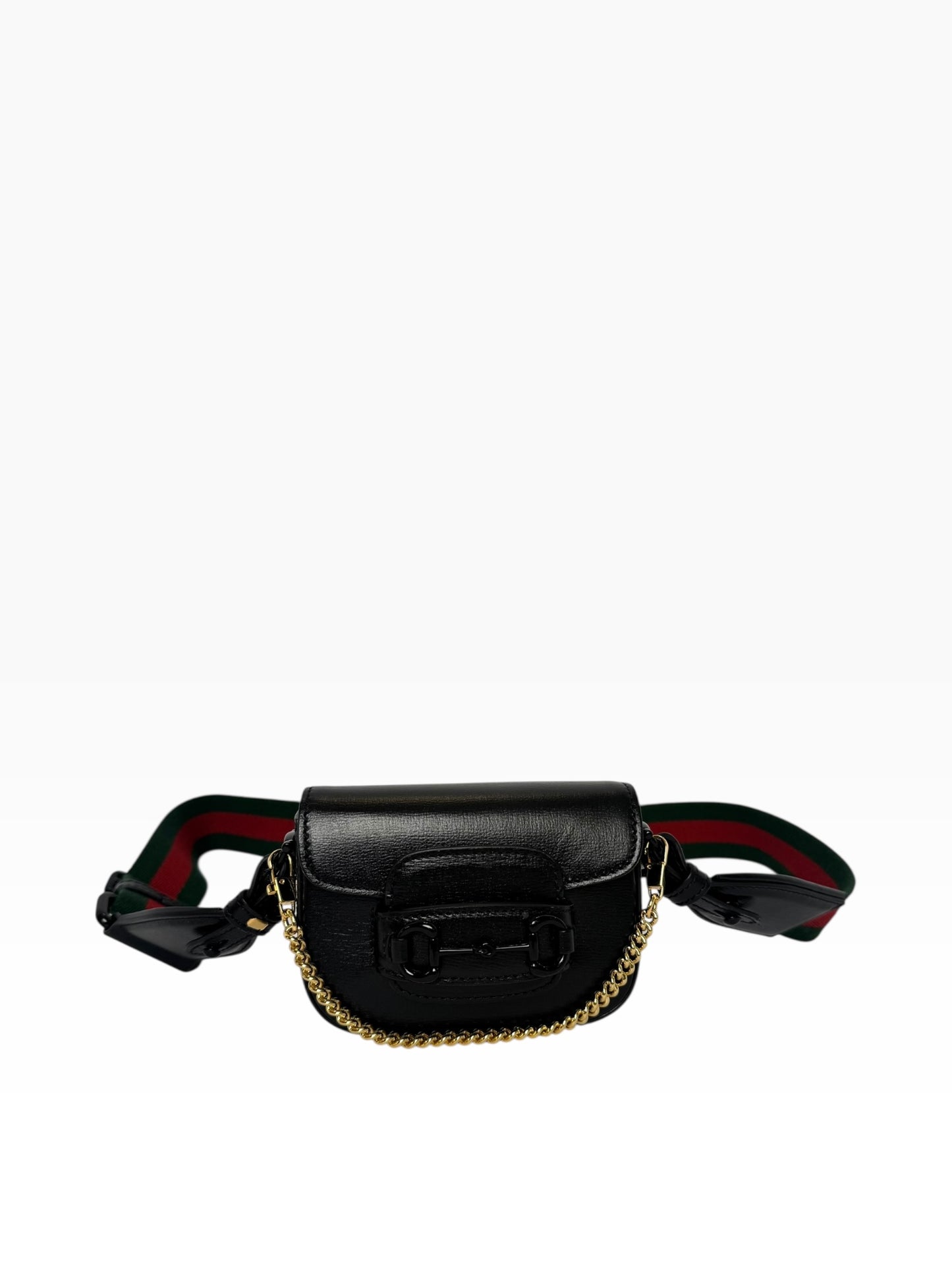 Gucci Micro Black Flap Strap plus Chain