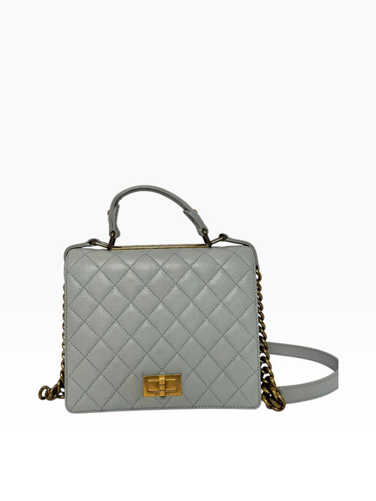 Chanel Vintage Baby Blue Top Handle Reissue Mini Flap