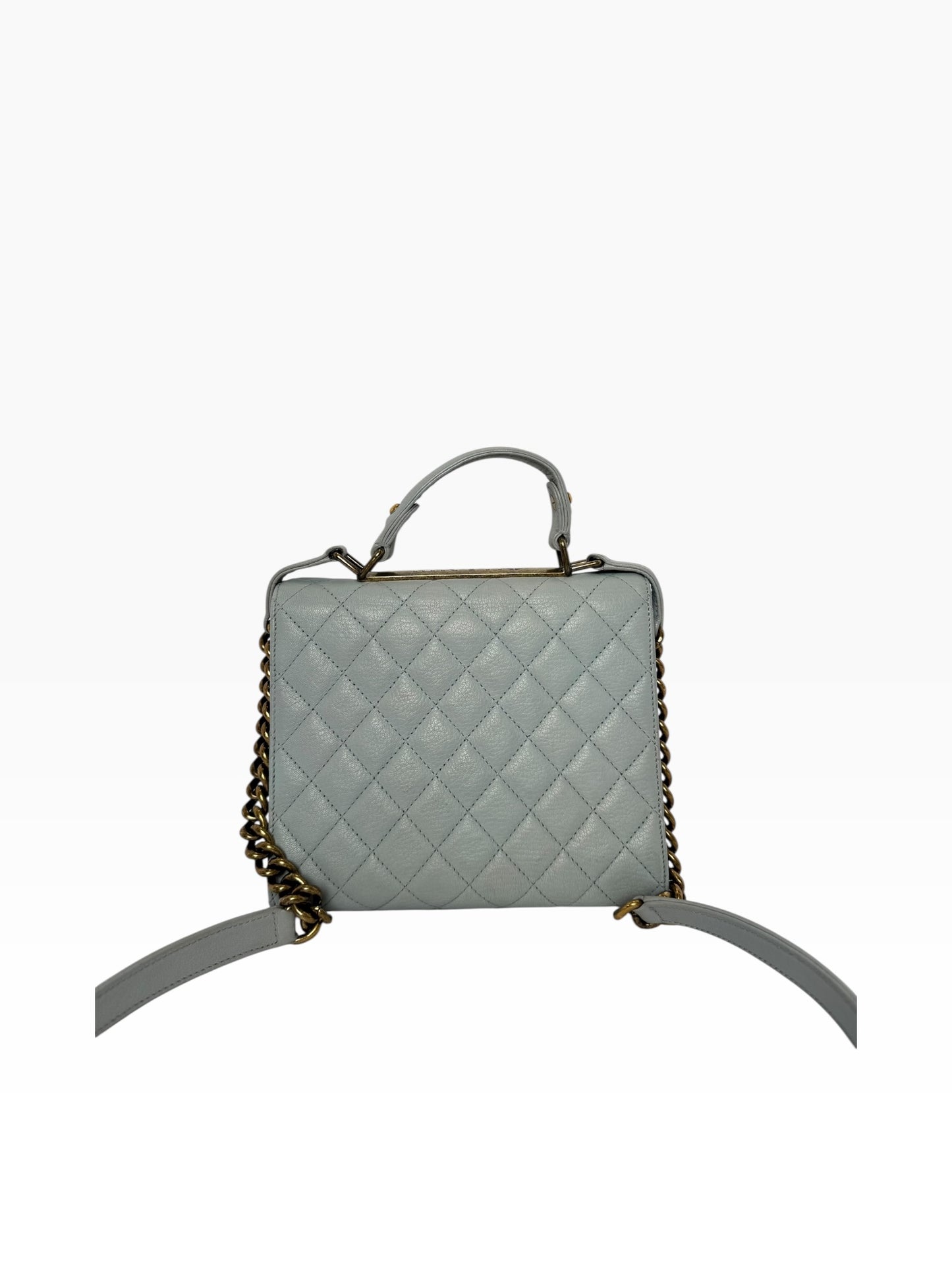 Chanel Vintage Baby Blue Top Handle Reissue Mini Flap