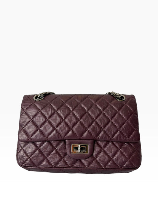 Chanel 2.55 Calfskin 225 Metallic Purple Small SHW