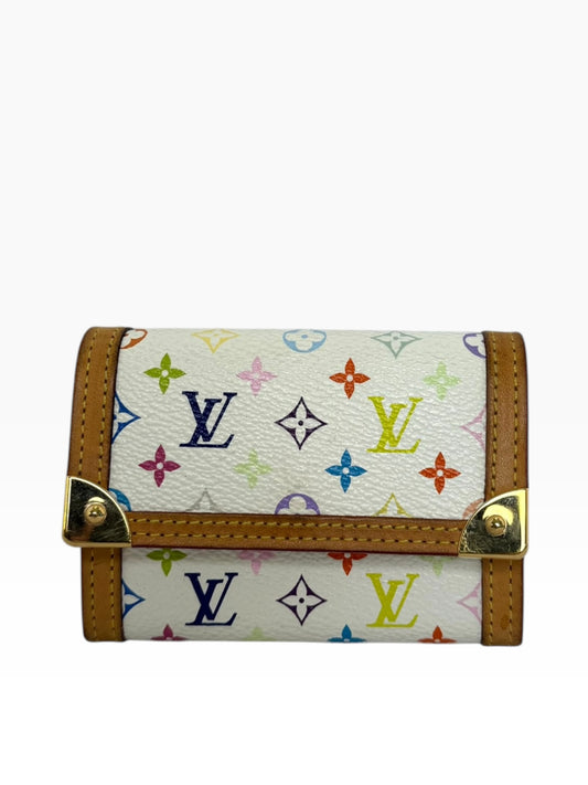 Louis Vuitton White Murakami Card Case Flap