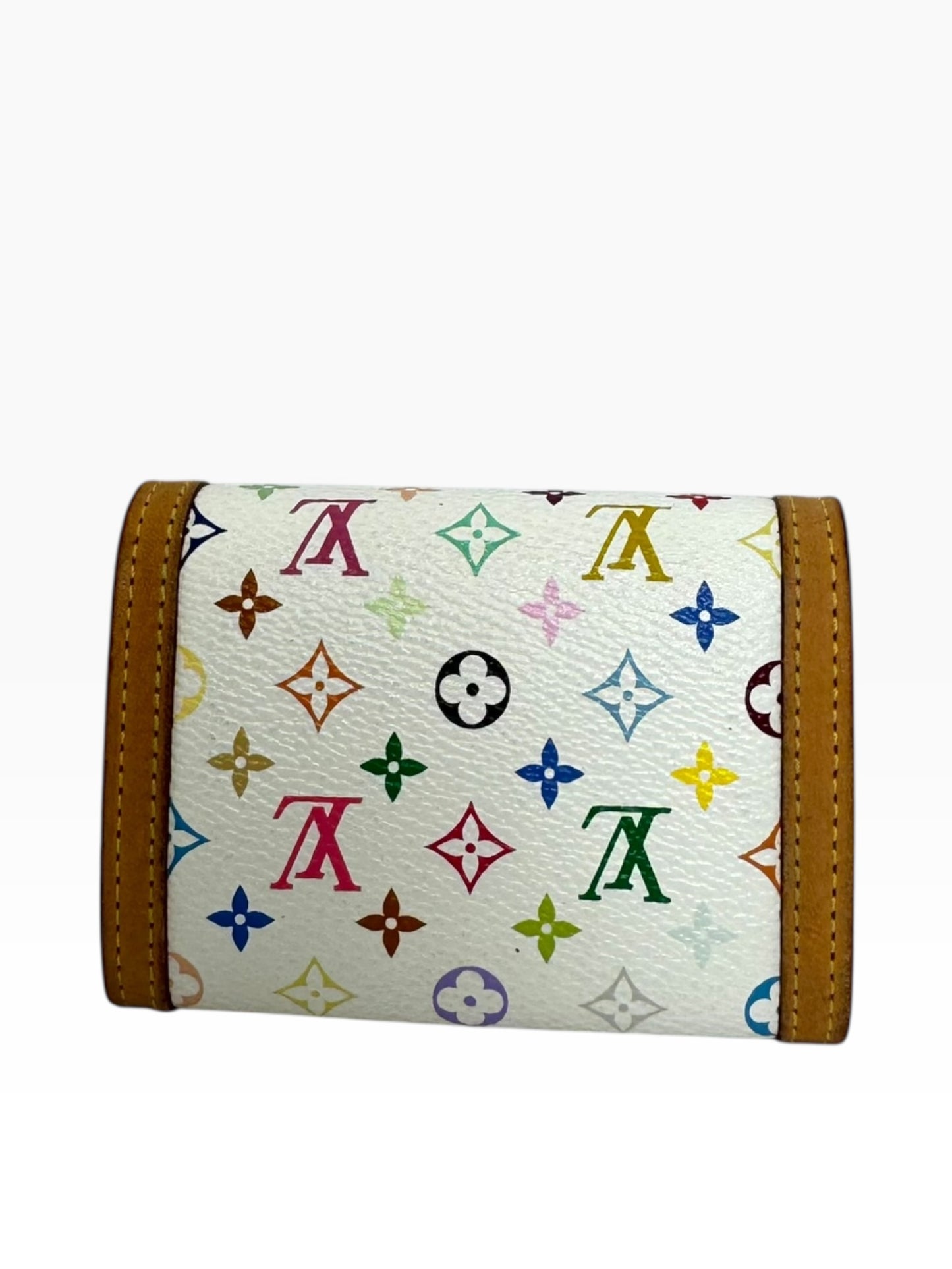 Louis Vuitton White Murakami Card Case Flap