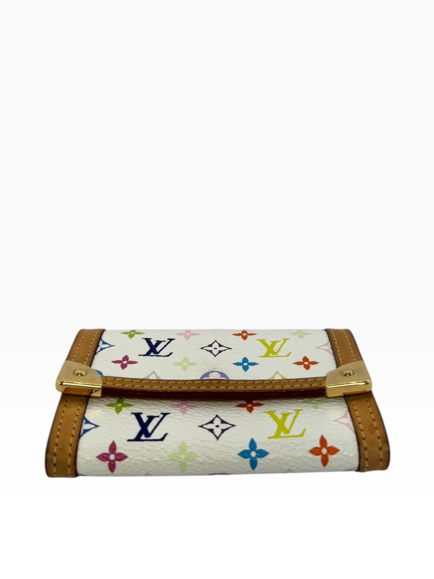 Louis Vuitton White Murakami Card Case Flap