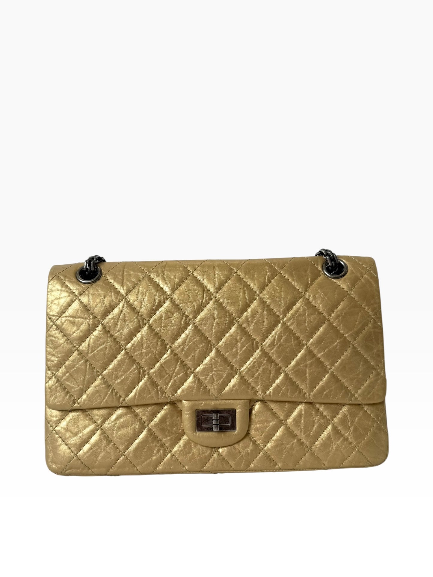 Chanel 2.55 Calfskin 226 Champagne Gold SHW