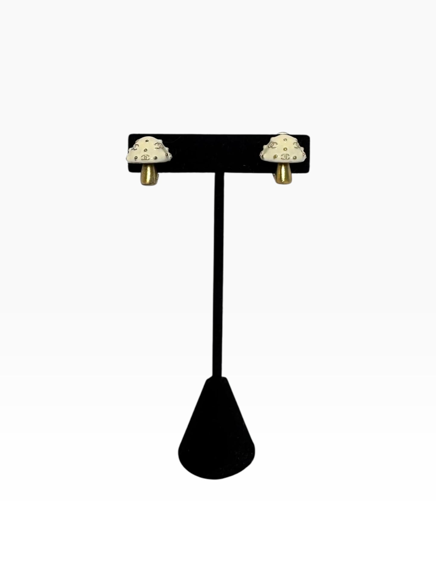 Chanel Mushroom Vintage Earrings Clip On
