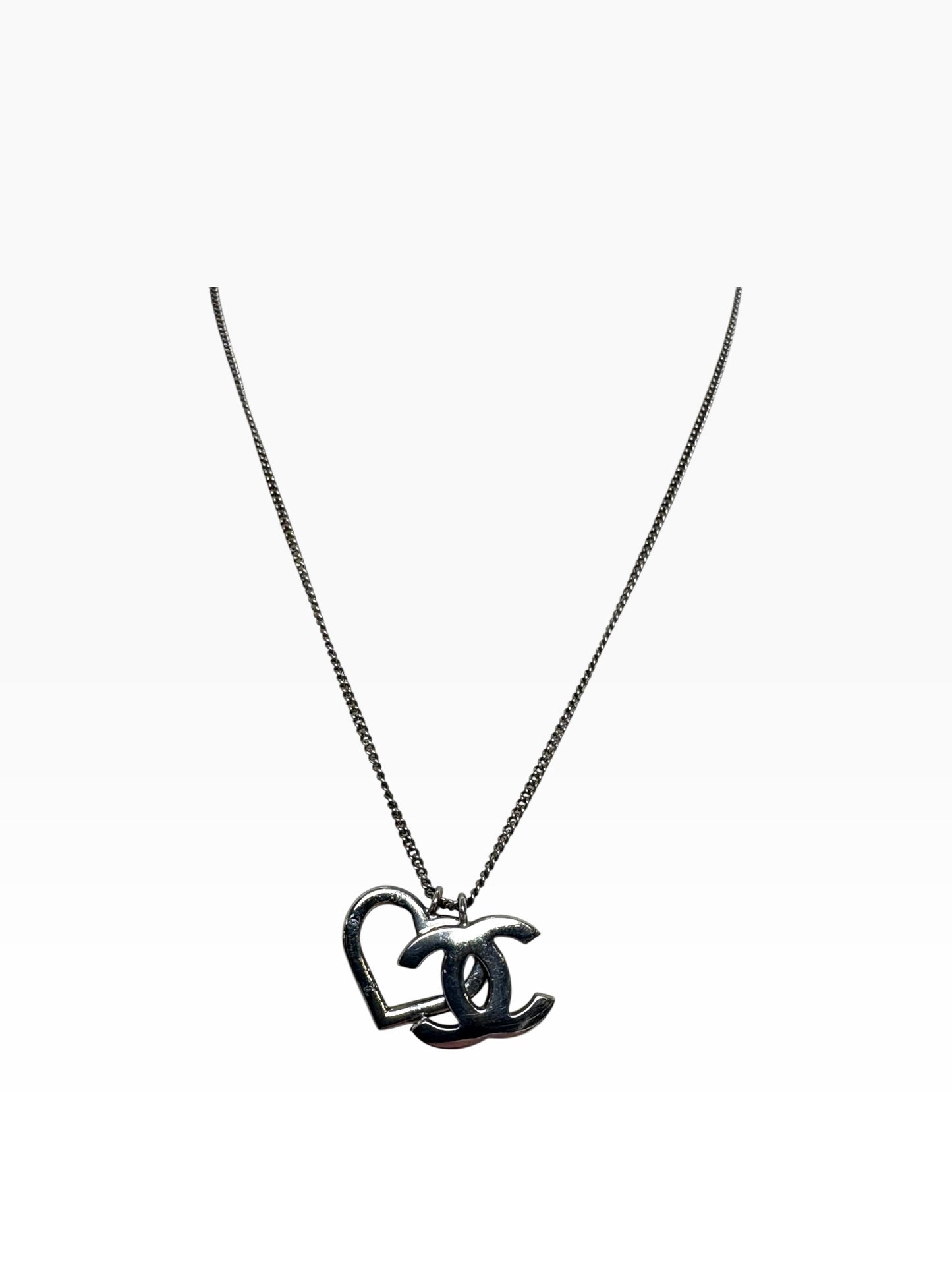 Chanel Logo Heart shape Necklace