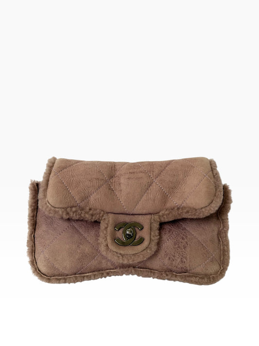 Chanel Flap Shearling Small Lavender
