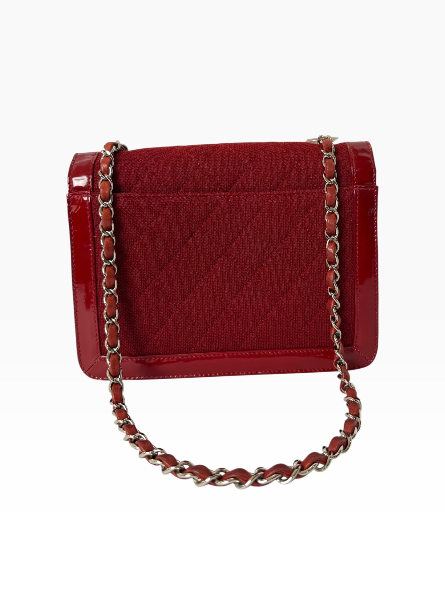 Chanel Reissue Red 2.55 Patent Trim Canvas