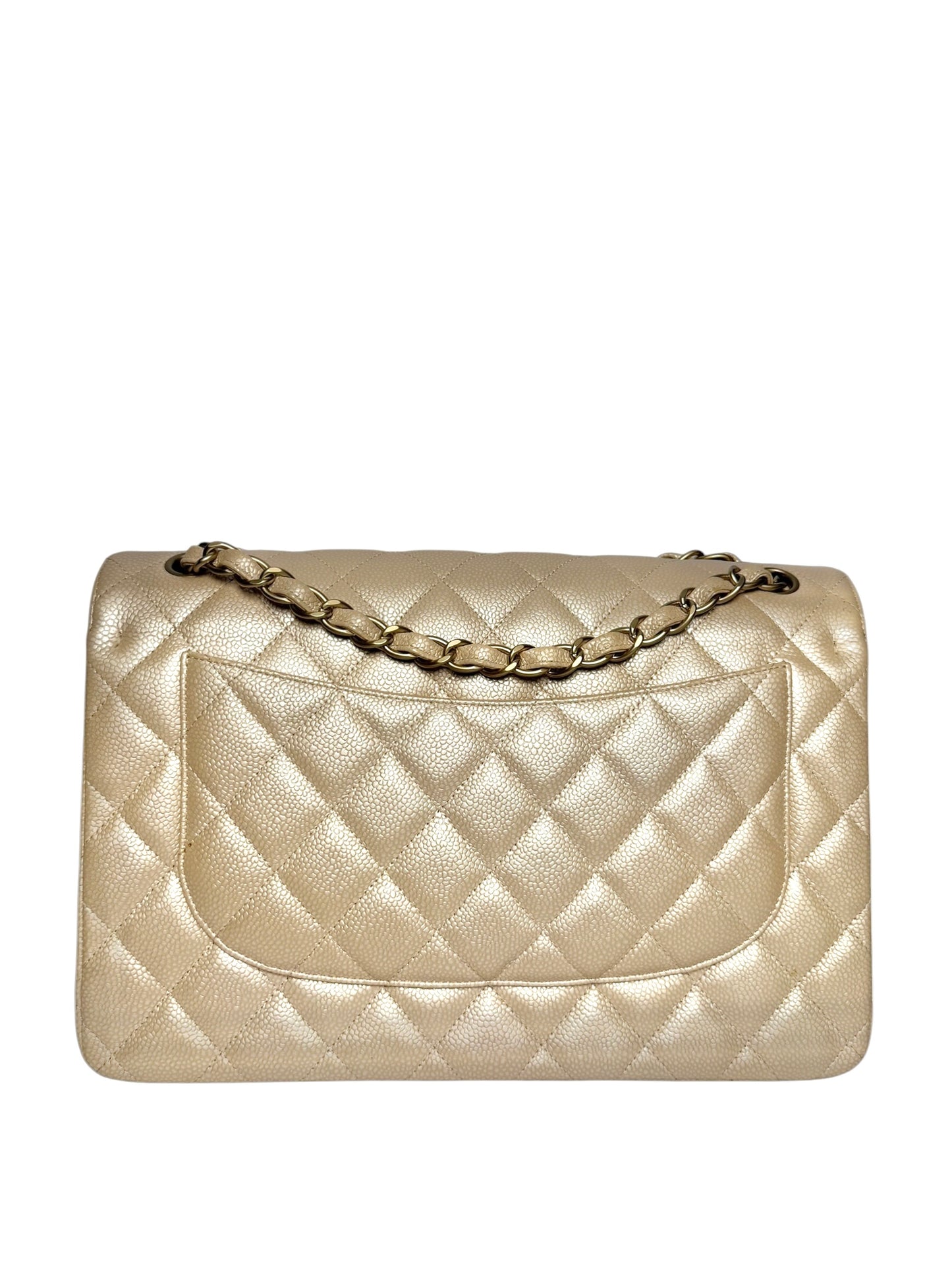 Chanel Jumbo Double Flap Caviar Pearly Beige
