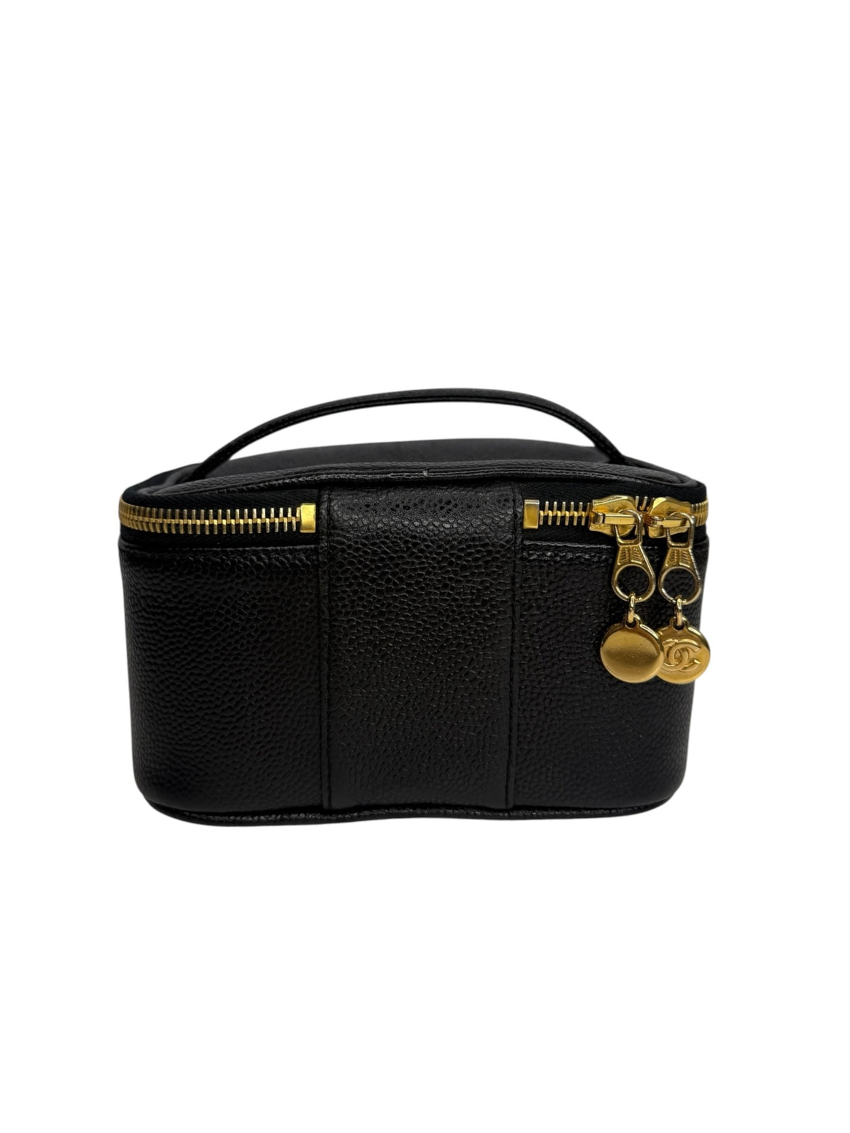 Chanel Vintage Black Caviar Cosmetic Case T9157