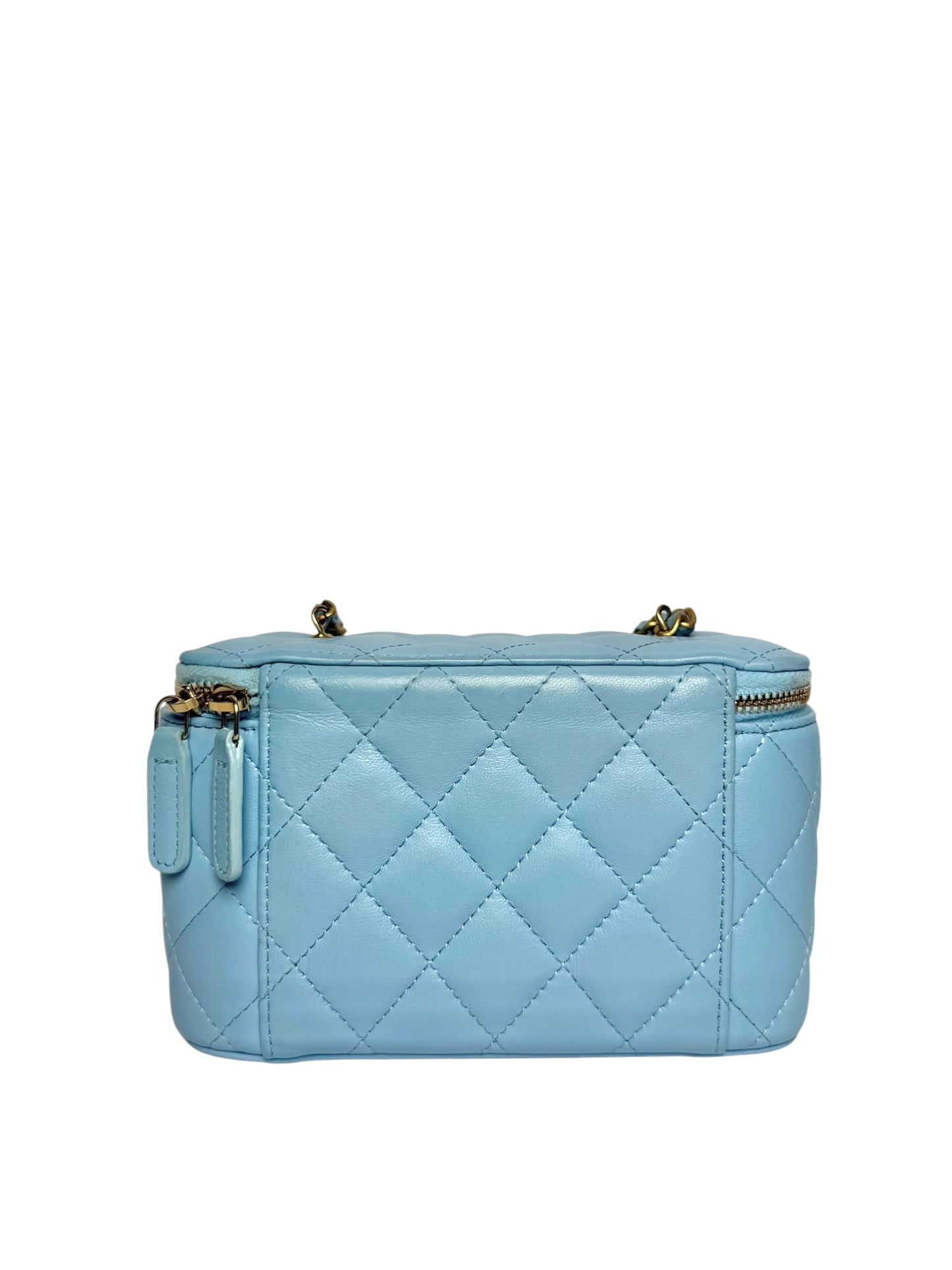 Chanel Light Blue Lambskin Vanity Case