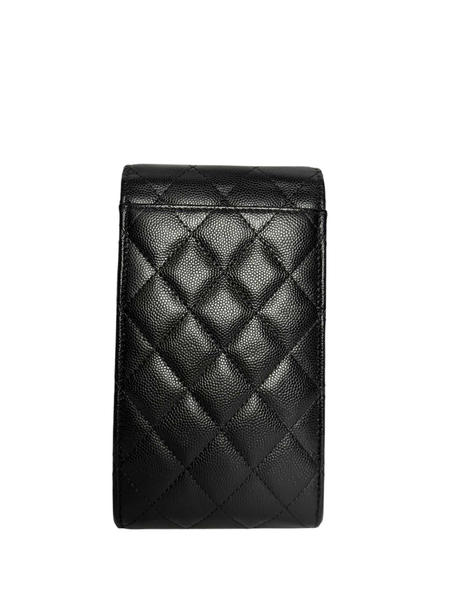 Chanel Black Caviar Phone Holder Crossbody