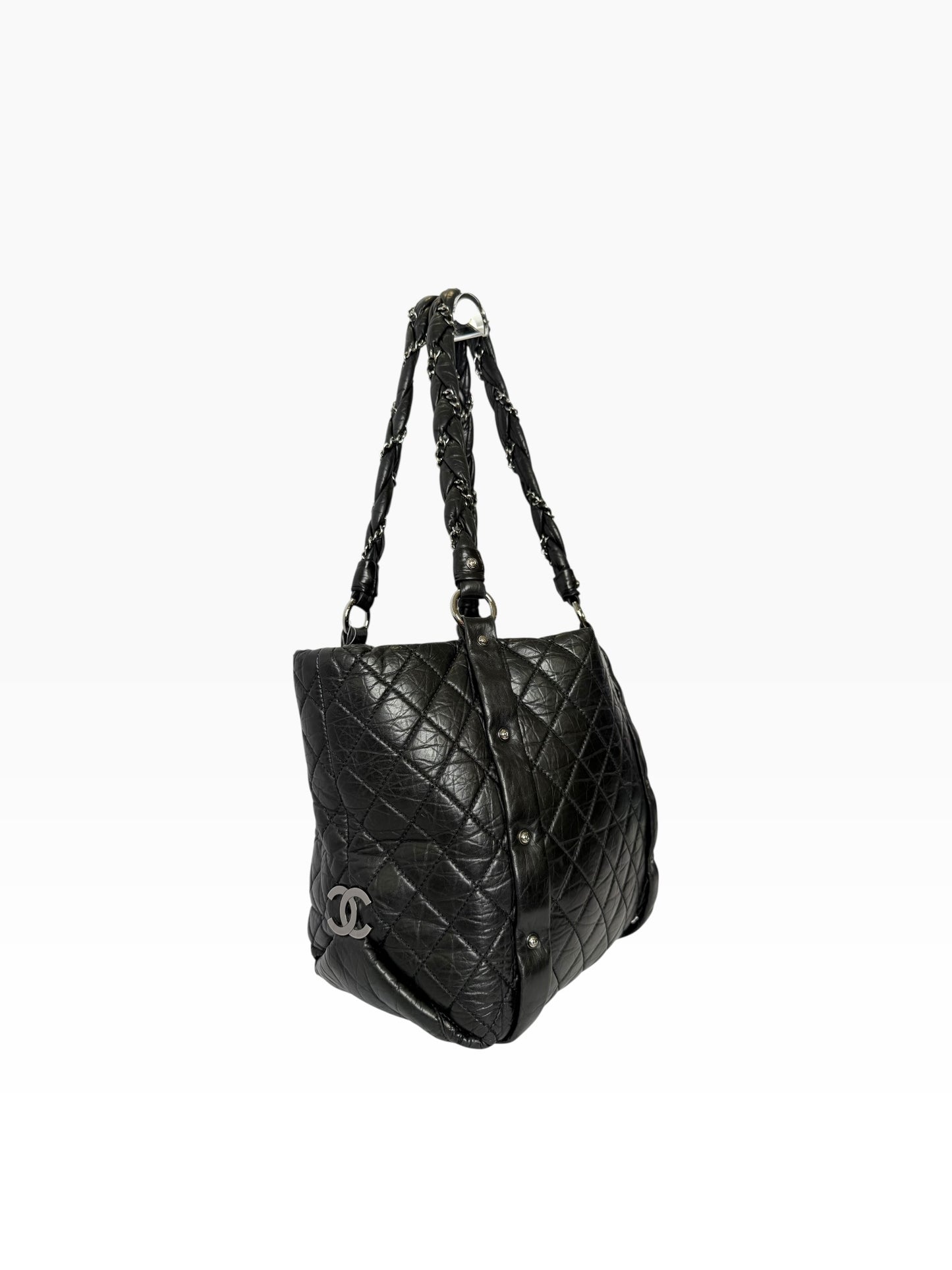 Chanel Braided Tote Lambskin Black