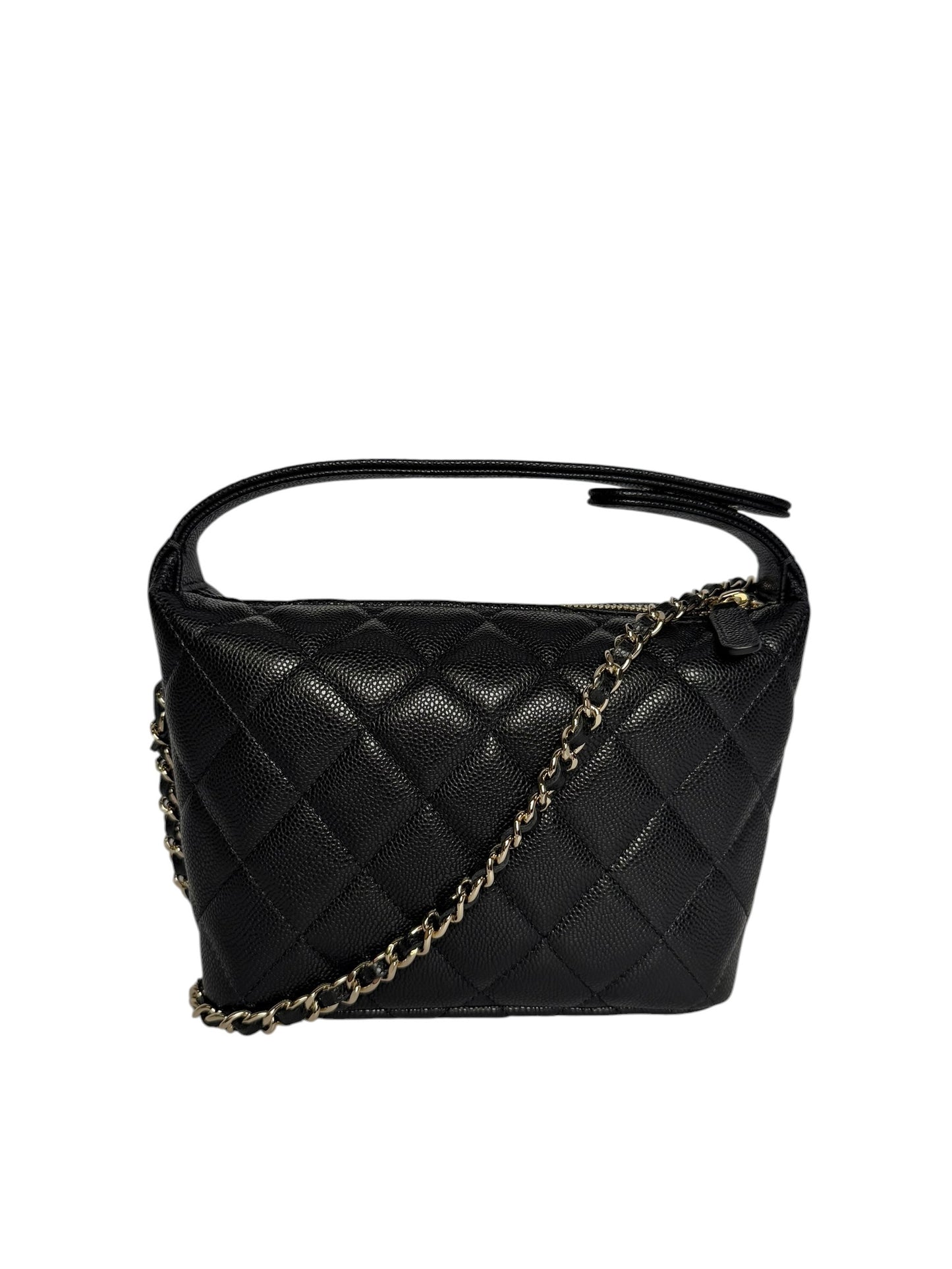 Chanel Black Caviar Hobo Clutch Crossbody