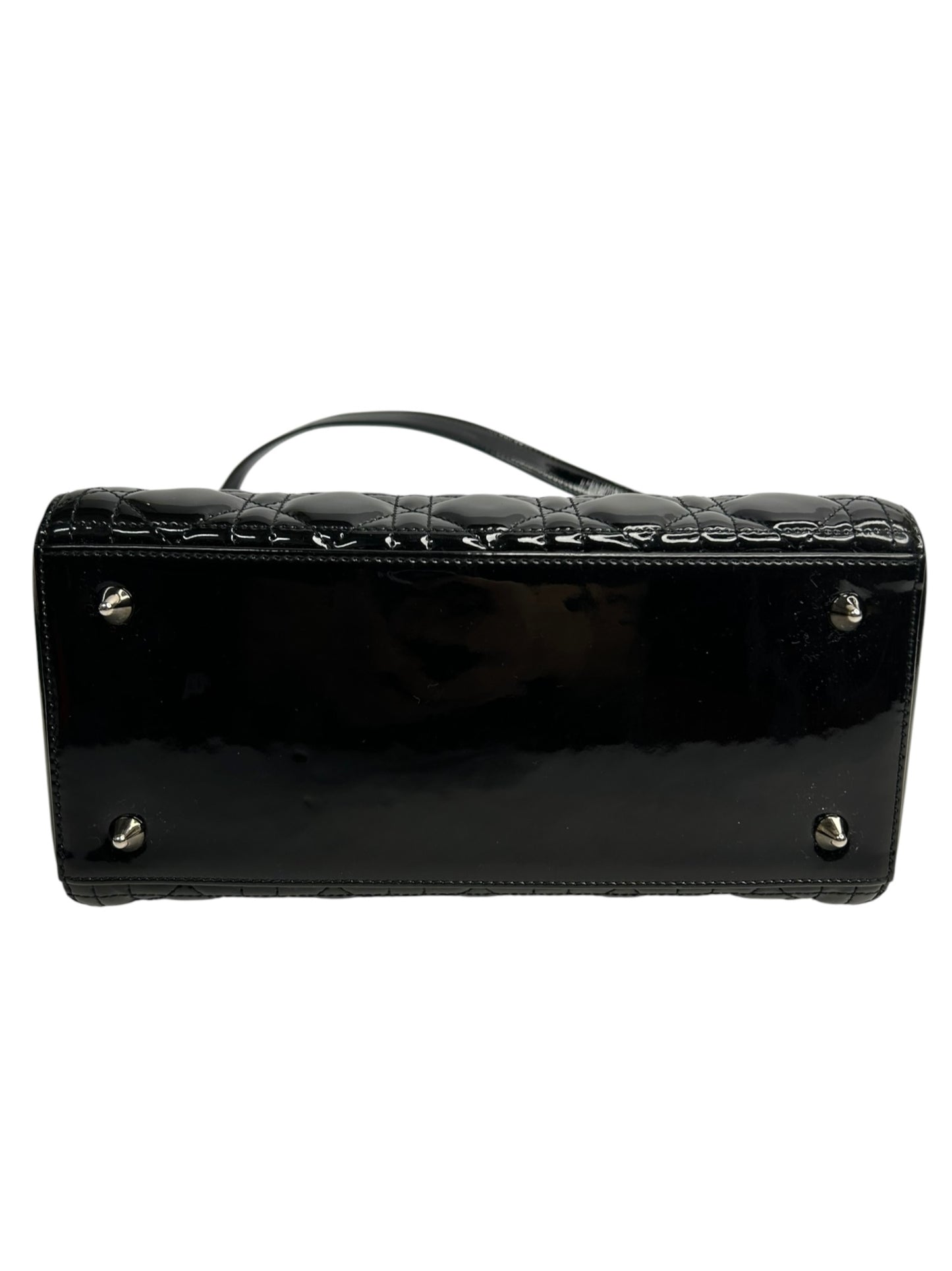 Christian Dior Medium Patent Black Lady Dior SHW T8818