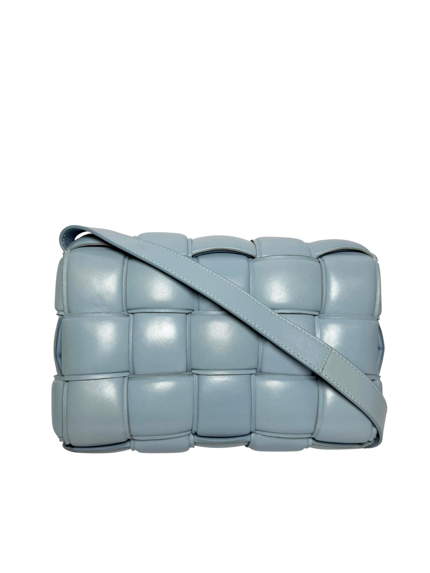Bottega Veneta Light Blue Padded Leather Cassette