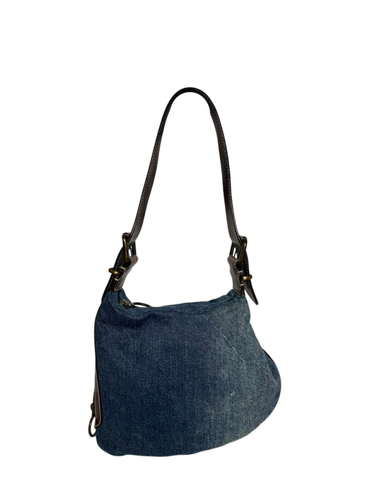 Fendi Denim Oyster Shoulder Bag T8280