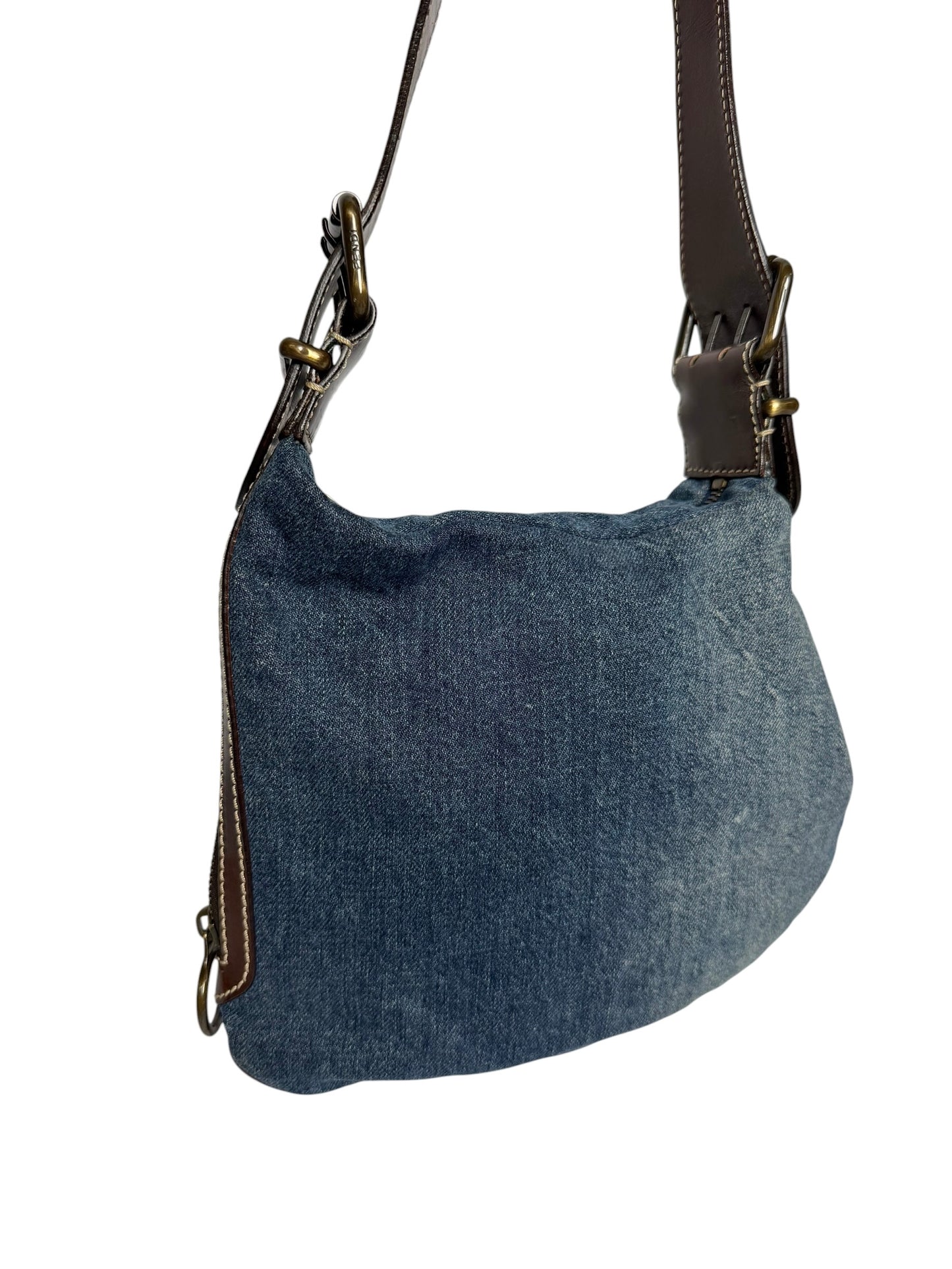 Fendi Denim Oyster Shoulder Bag