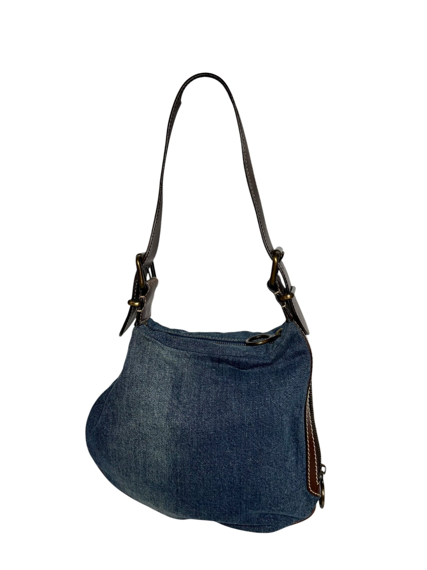 Fendi Denim Oyster Shoulder Bag