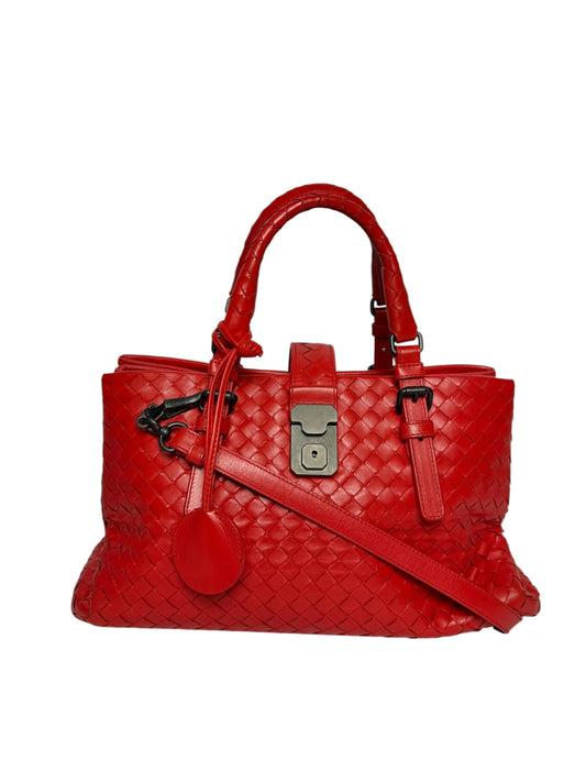 Bottega Veneta Nappa Intrecciato Roma Tote Small Red T8171