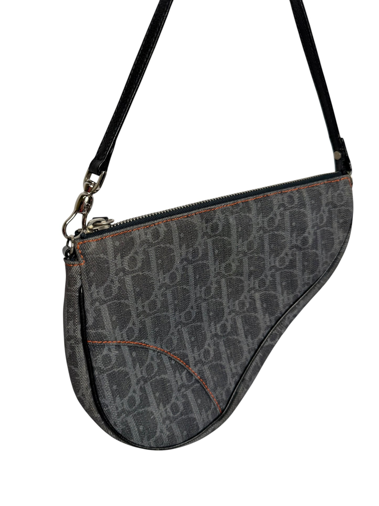 Dior By Galliano Trotter Denim Saddle Bag