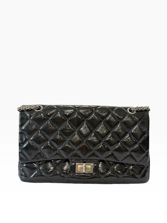 Chanel Reissue 2.55 Patent Black 227 SHW