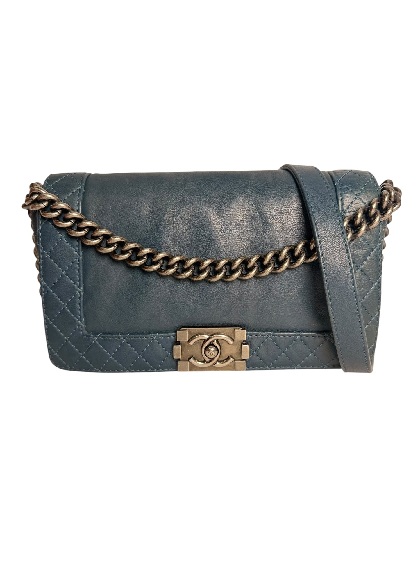 Chanel Blue Reverso Boy Bag T7476