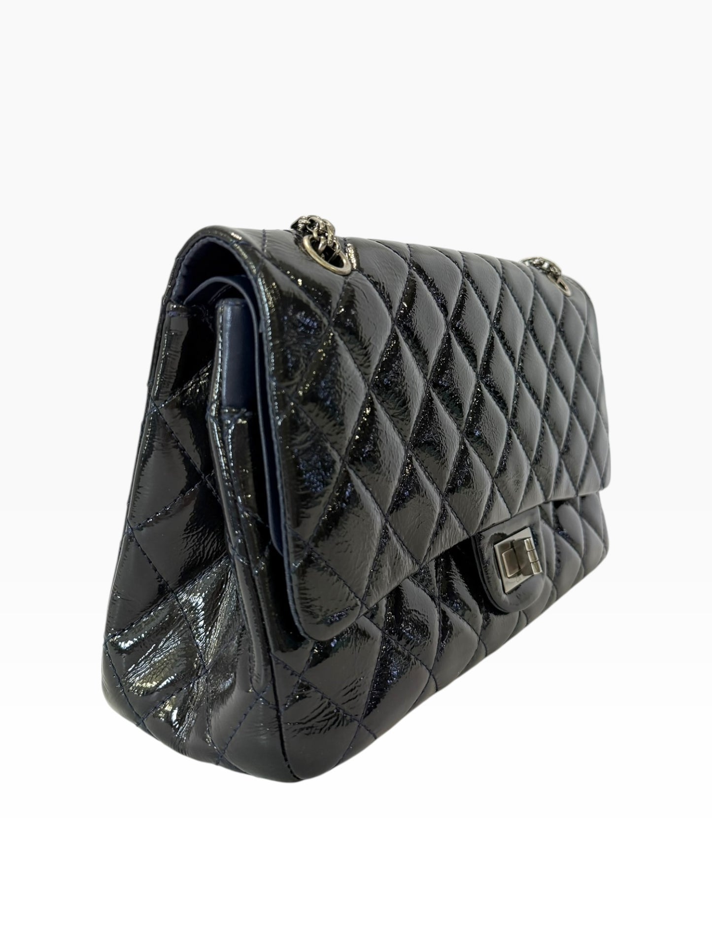 Chanel Reissue 2.55 Patent Black 227 SHW
