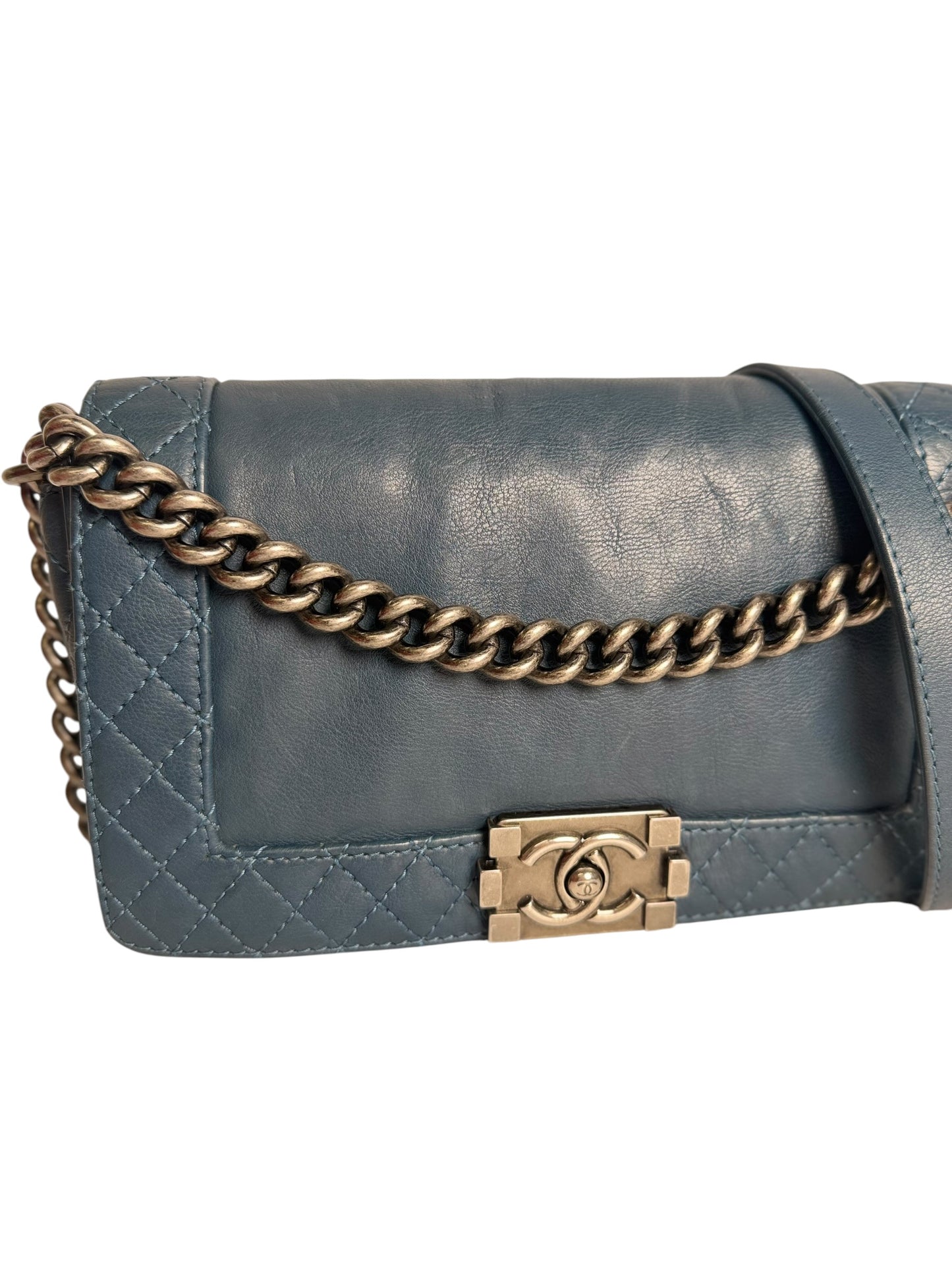 Chanel Blue Reverso Boy Bag T7476