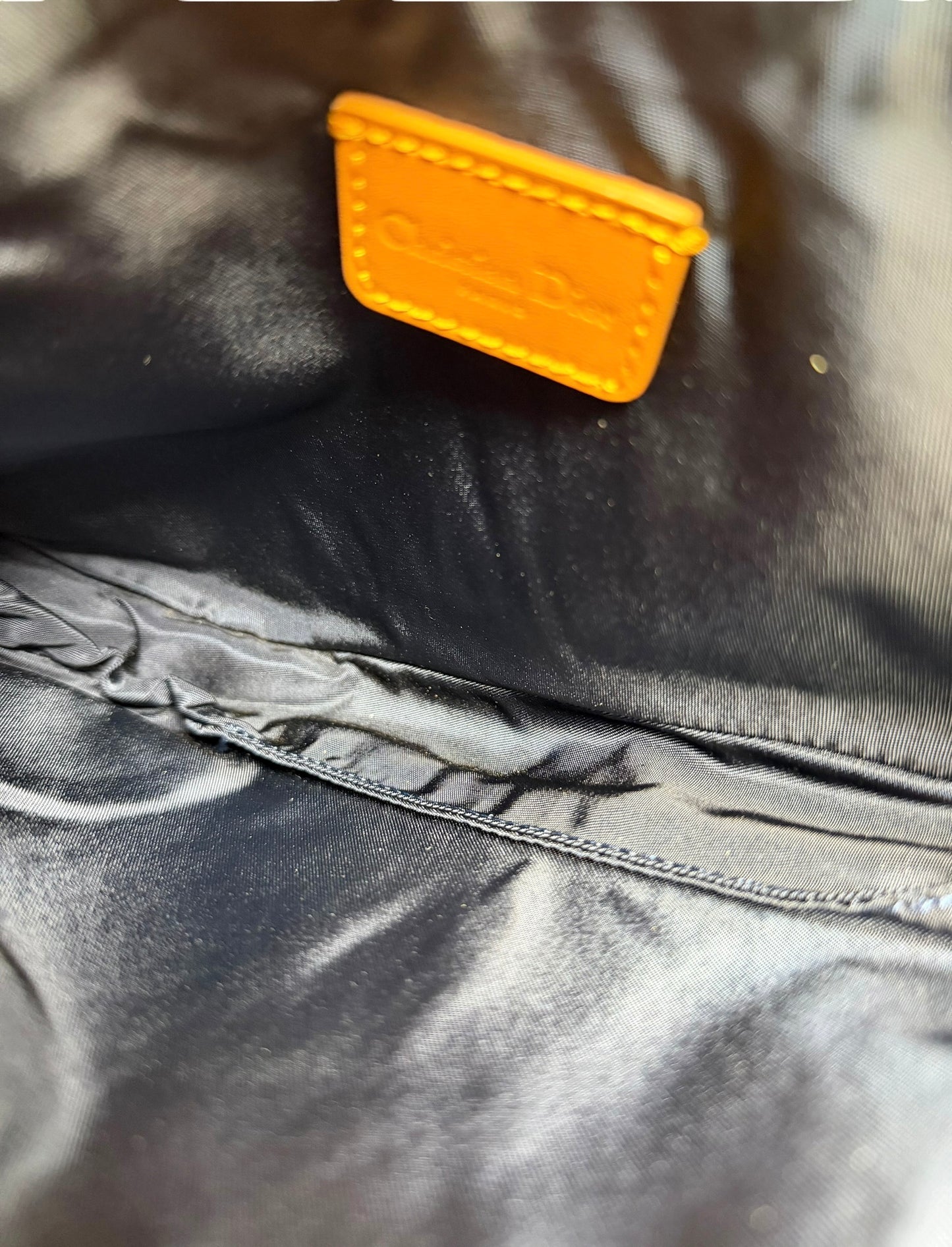 Christian Dior Vintage Denim Pochette Saddle Bag