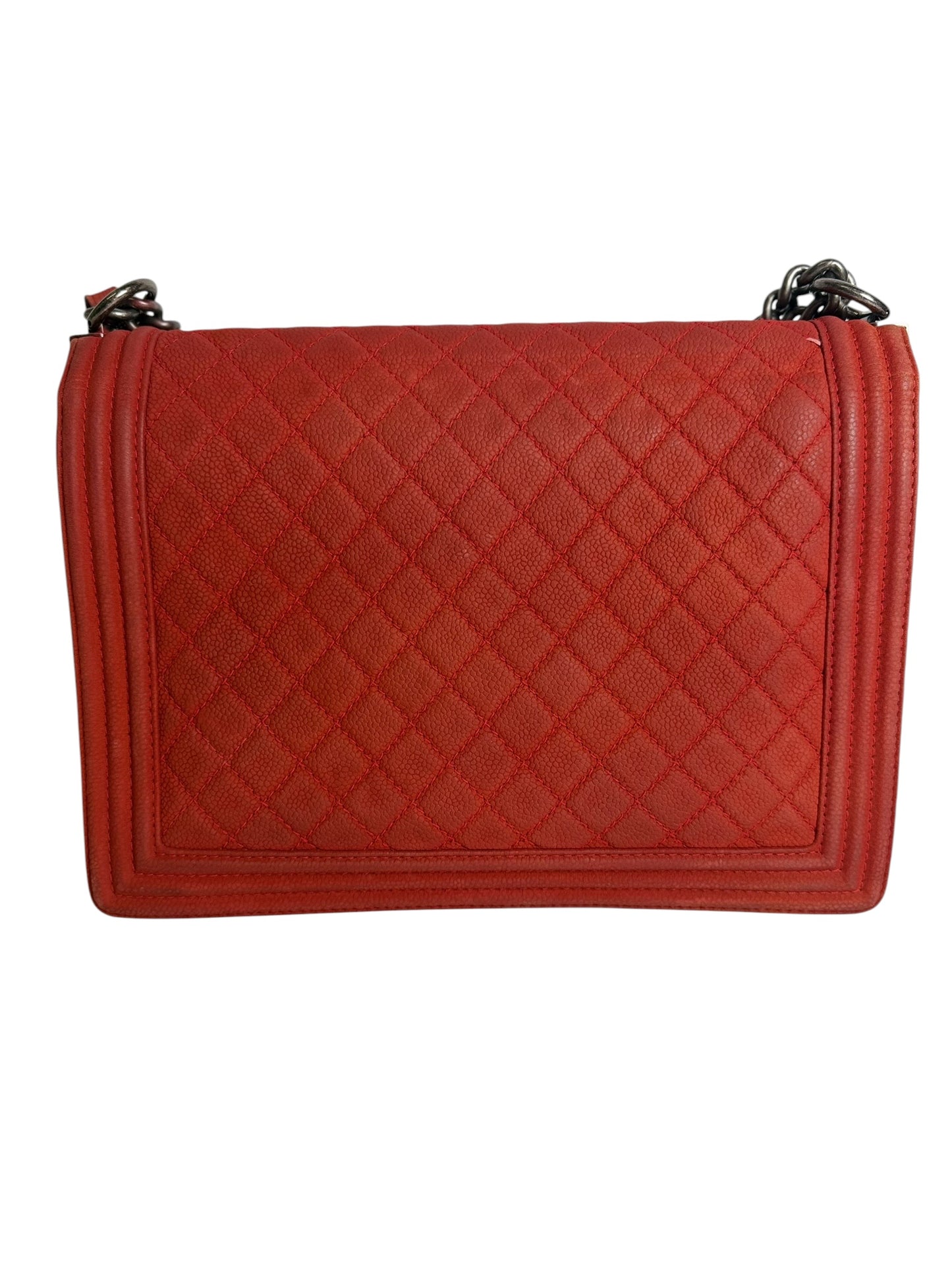 Chanel Large Red Matte Caviar Boy Bag T4829