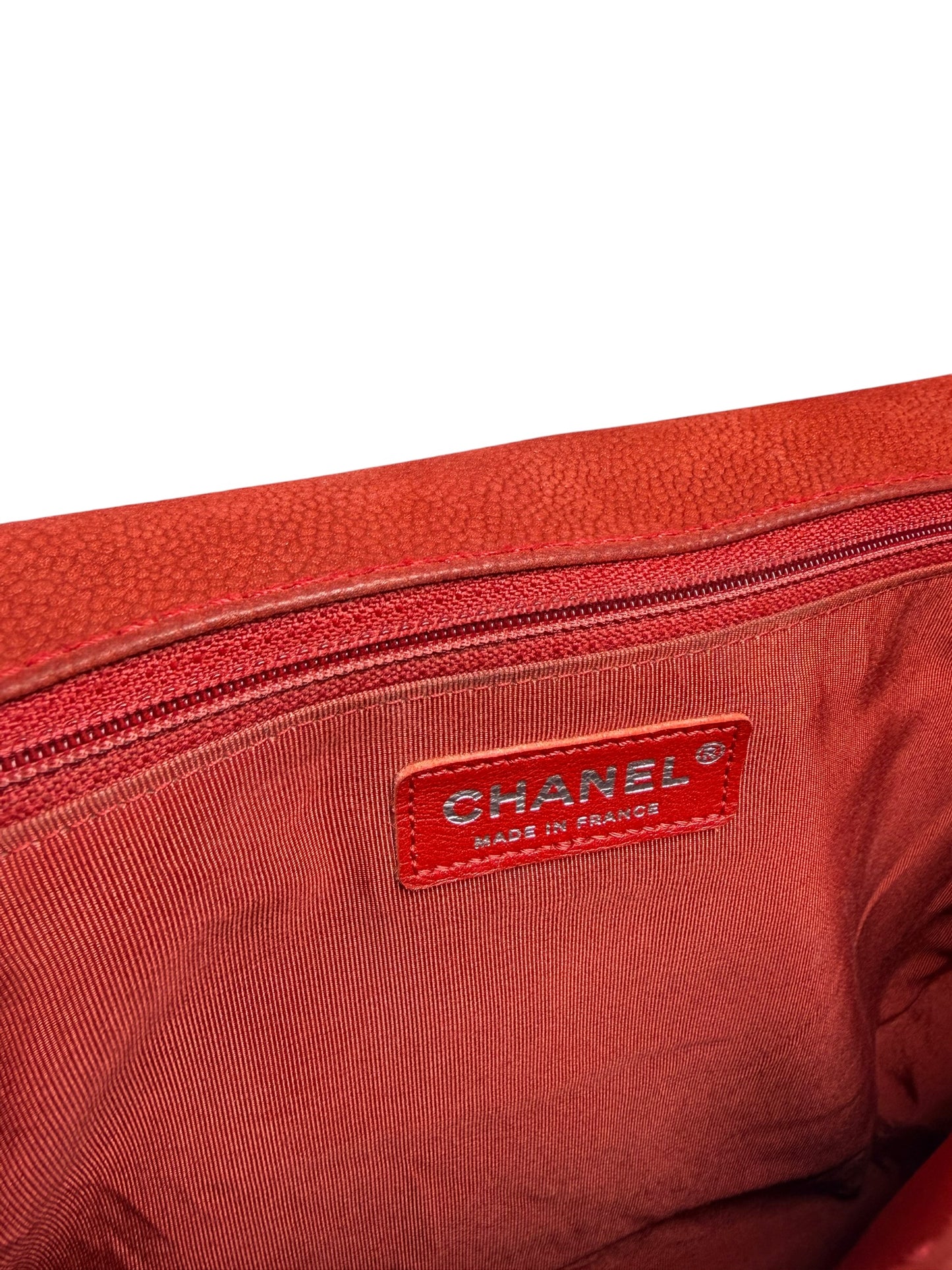 Chanel Large Red Matte Caviar Boy Bag T4829