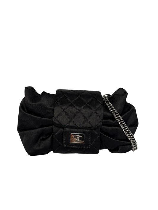 Chanel Black Satin Reissue Bow Bag SHW T827