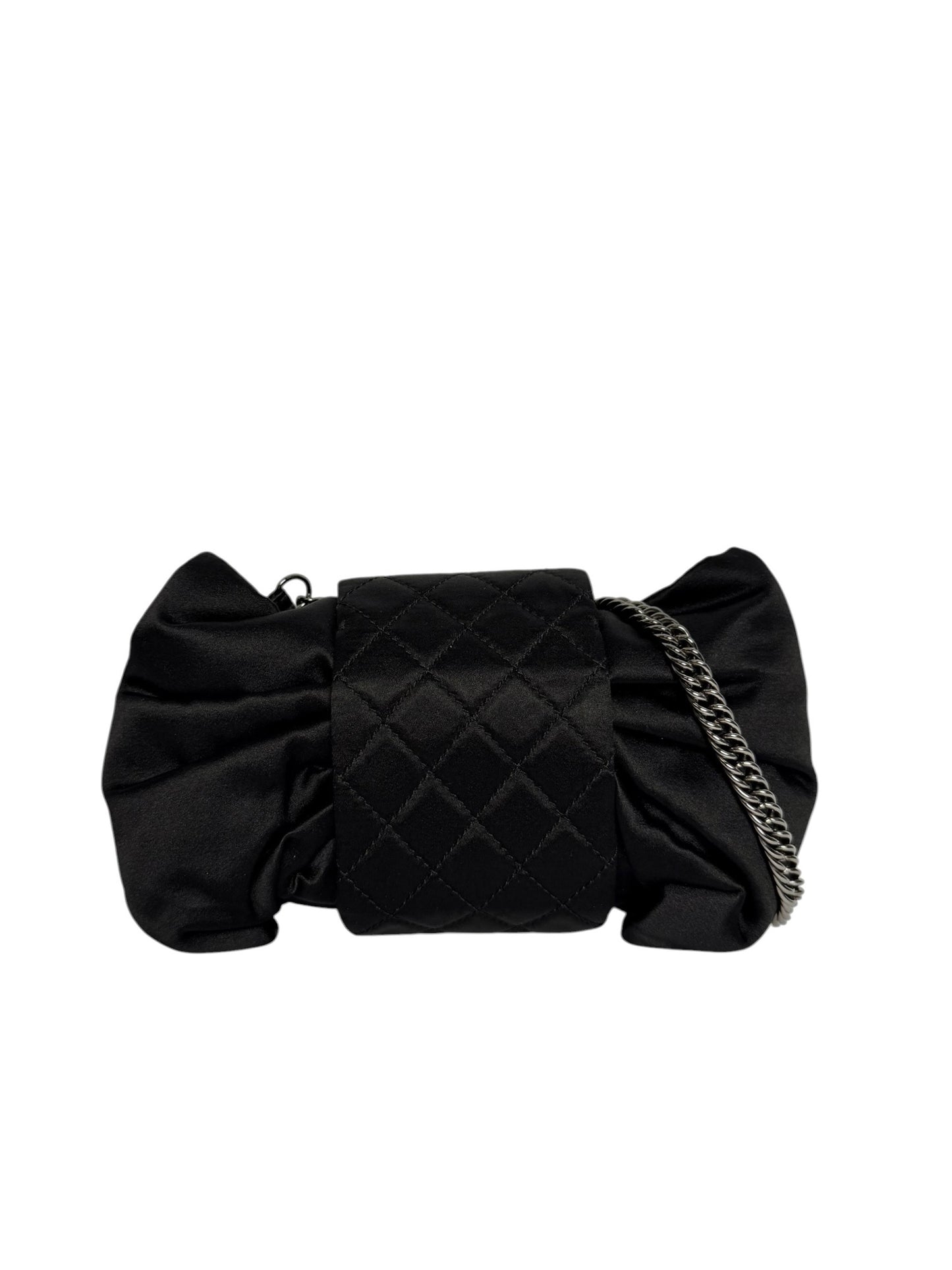 Chanel Black Satin Reissue Bow Bag SHW