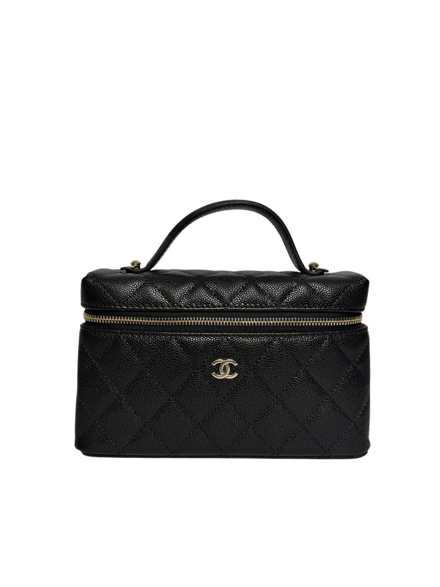Chanel 2026 Black Caviar Slim Vanity Case