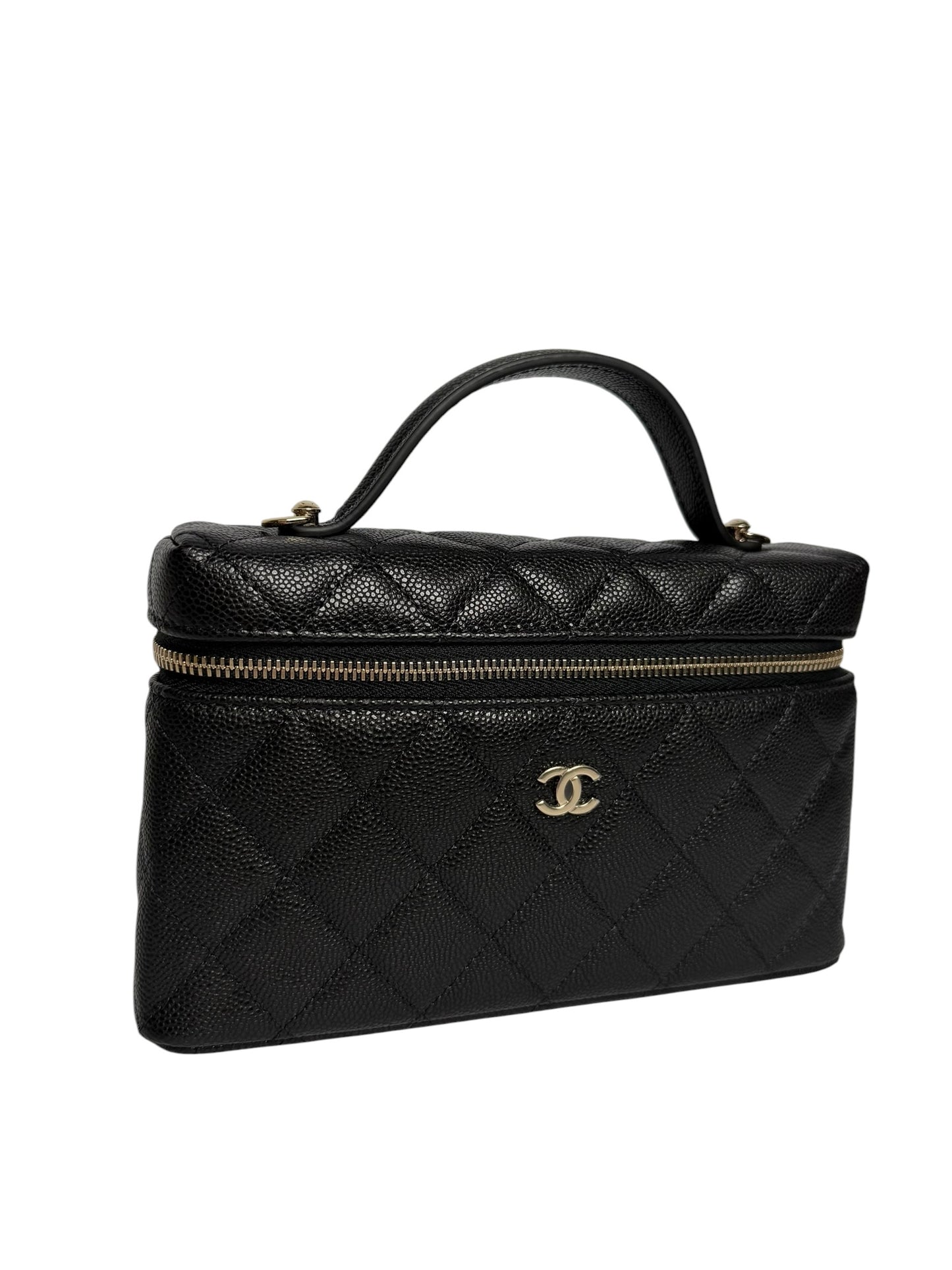 Chanel 2026 Black Caviar Slim Vanity Case