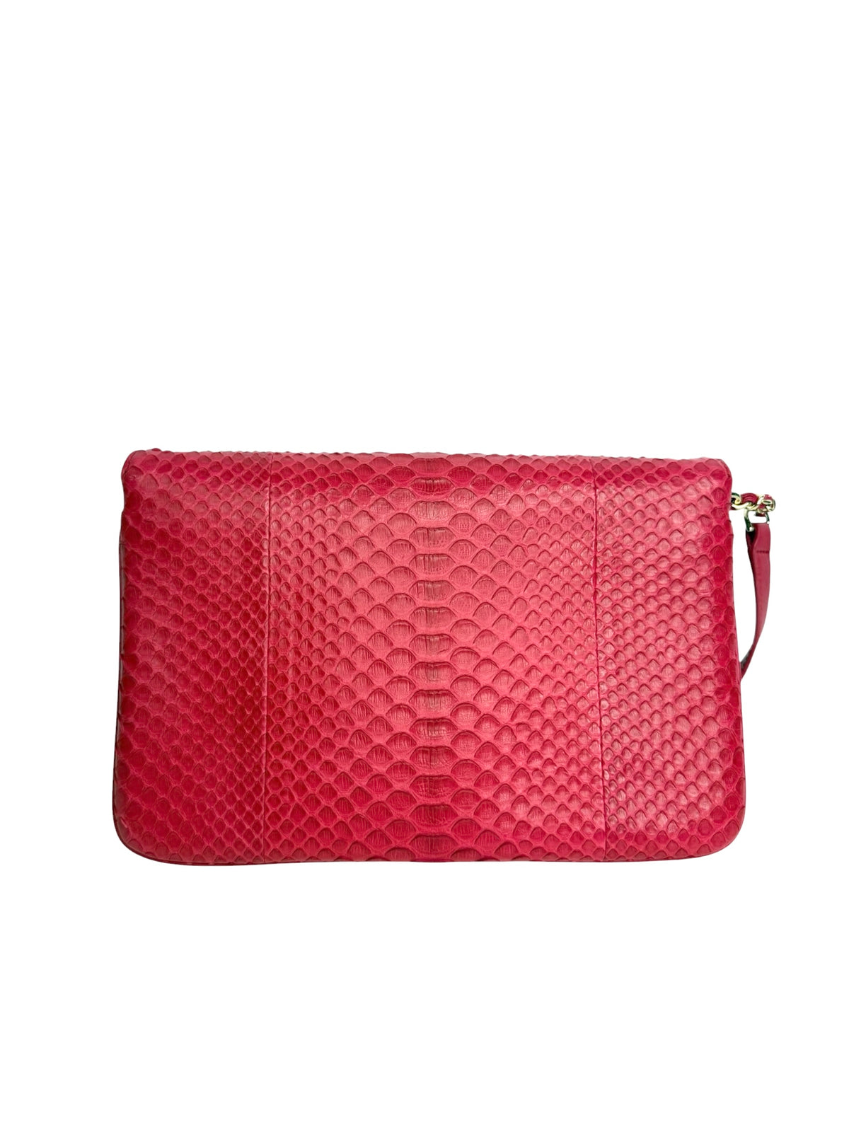 Chanel Pink Python Chain Around Flap GHW T9207