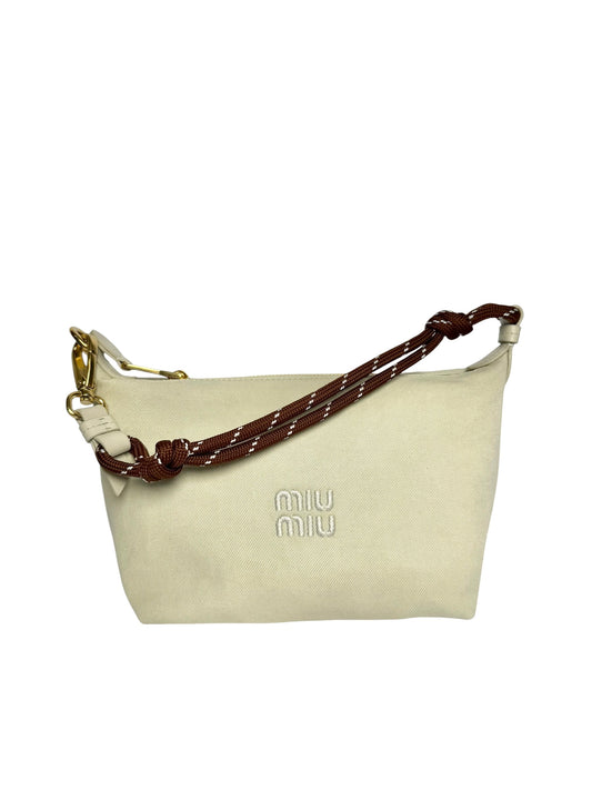 Miu Miu Spirit Garbardine Pouch Beige T2811
