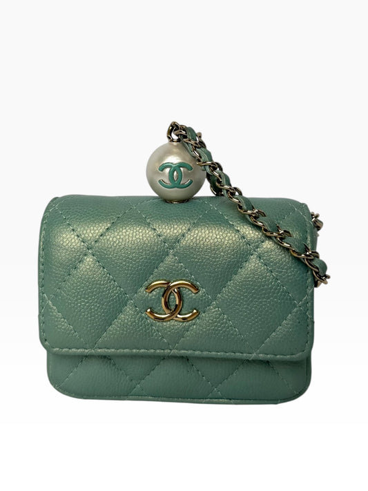 Chanel Blue Irridescant Caviar Pearl Bracelet