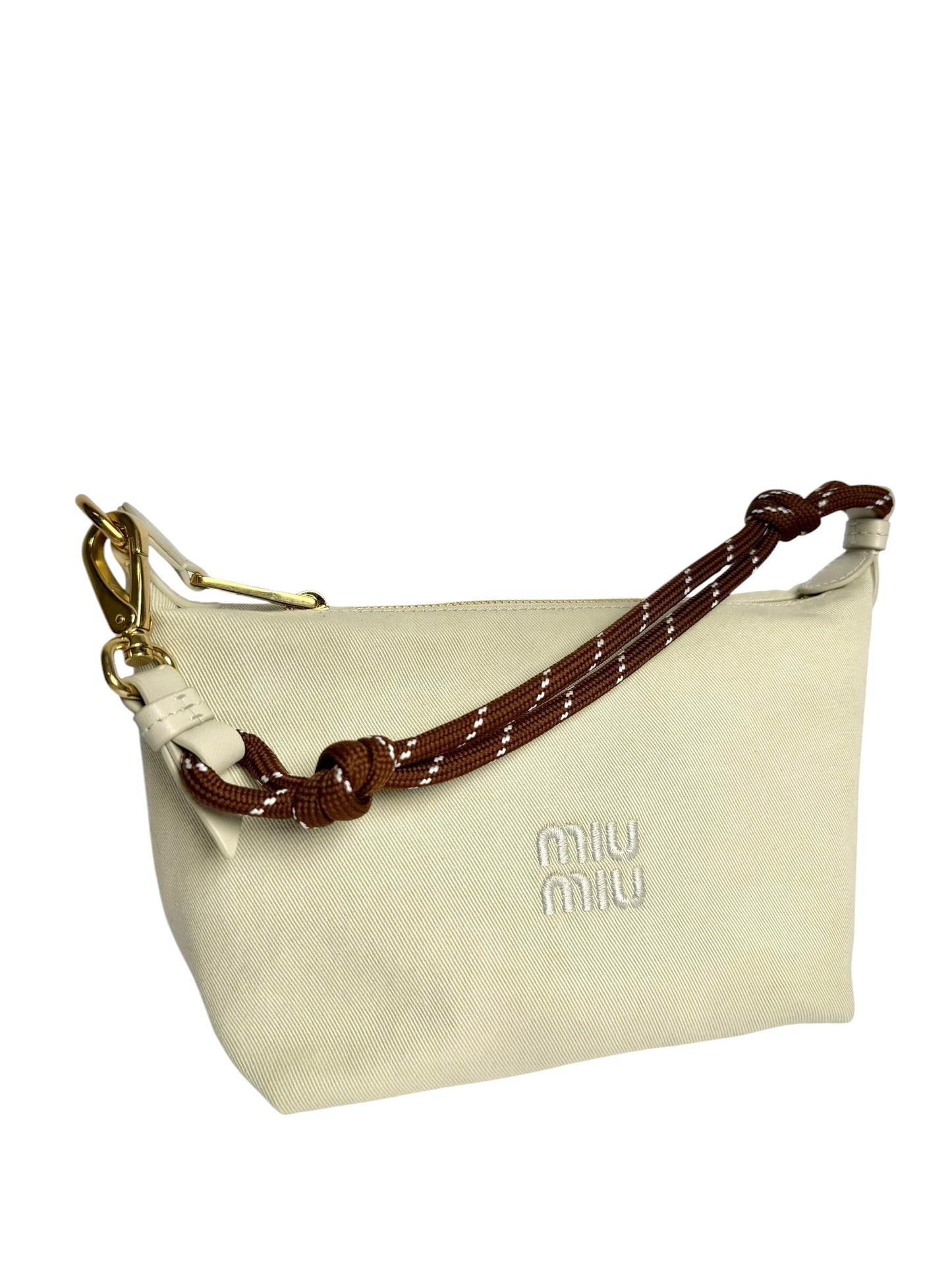 Miu Miu Spirit Garbardine Pouch Beige