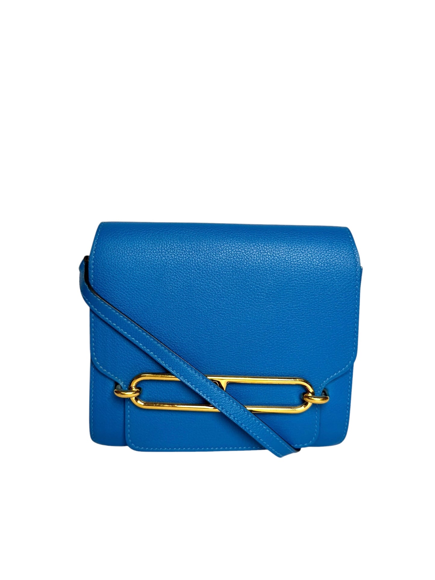 Hermes Roulis Pebbled Calfskin Leather Blue