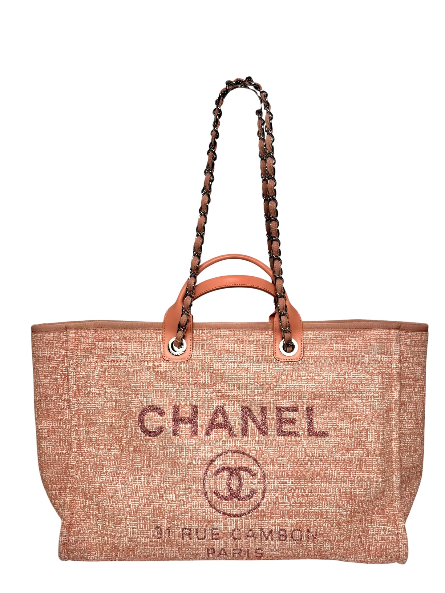 Chanel Pink Tweed Deauville Large