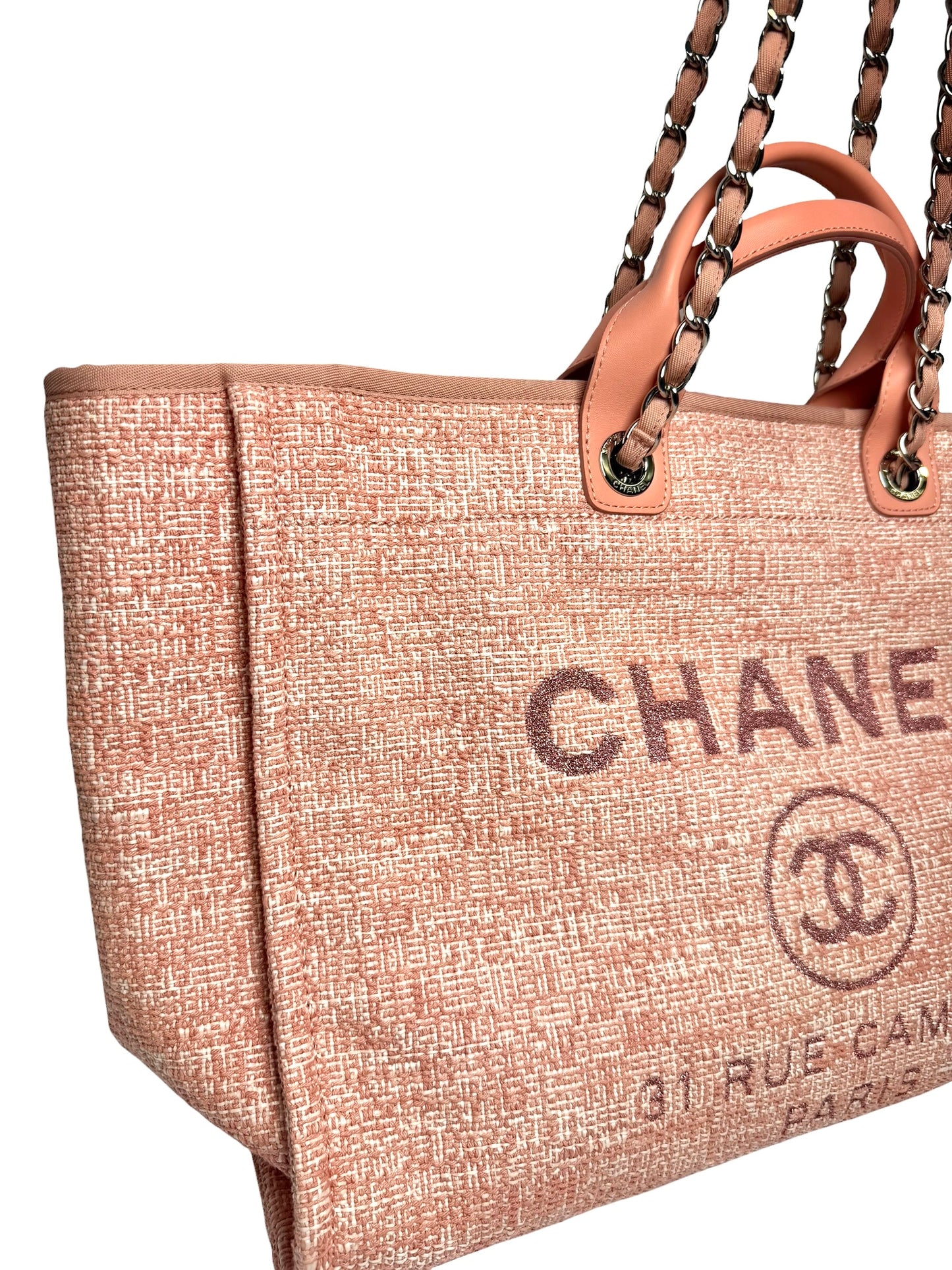 Chanel Pink Tweed Deauville Large